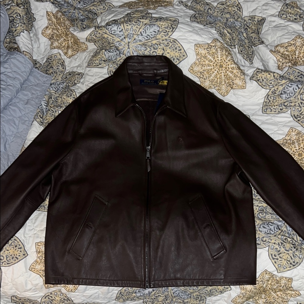 Polo by Ralph Lauren Men's Brown Leather Jacket